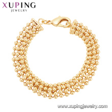 75122 joyas de oro pesado de Xuping diseña el encanto especial de la pulsera del latón del grano de la semilla al por mayor de China